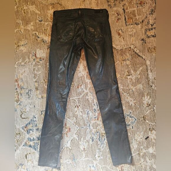 AG Adriano Goldschmied coated black jeans sz27 with 32" inseam,excellent conditi - Picture 3 of 6
